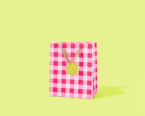Taylor Elliott Designs - Gift Bags - Red + Pink Gingham - Assorted Sizes: Medium