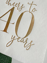 EnFete, LLC - Cheers to 40 Years Cocktail Napkins - Gold on White