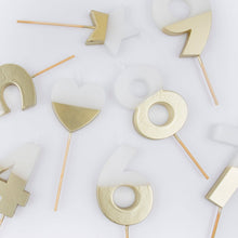 Meri Meri - Gold Dipped Number Candles 0-9: 9