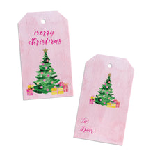 Gert & Co - Pink Christmas Tree Holiday Gift Tags, Set of 8