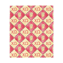 Gracefully Made Art - Chi Omega Flannel Fleece Blanket, Sorority
