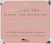 Lucky Feather - 40th Milestone Birthday Bracelet - A Bead for Each Year: Yellow Gold