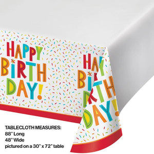 Bulk Party Decor - Birthday Fun Plastic Tablecloths, 1/Pkg
