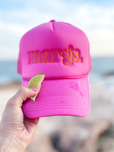 Poppy & Pine - Margs Trucker Hat /QUICK SHIP: Neon Pink - yellow/green thread