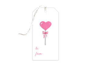 Valentine Heart Lollipop Gift Tags