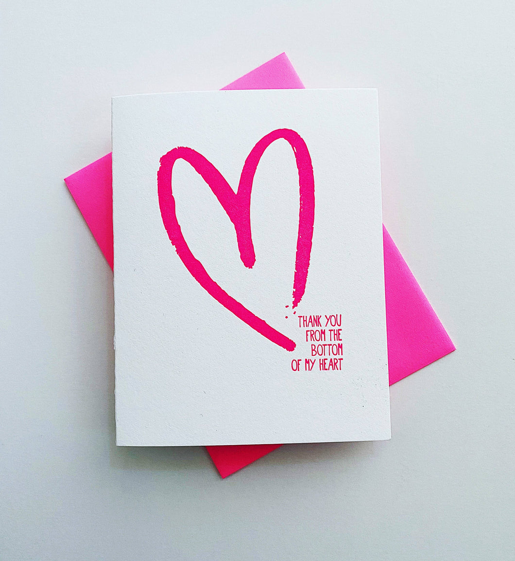 Richie Designs - Thank You From The Bottom Of My Heart greeting card