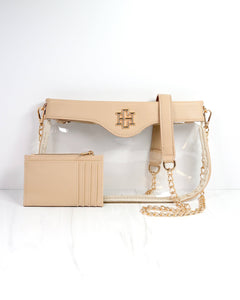 Caroline Hill - Madi Clear Crossbody NUDE: Default
