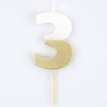 Meri Meri - Gold Dipped Number Candles 0-9: 9