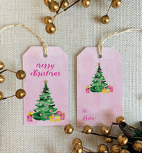 Gert & Co - Pink Christmas Tree Holiday Gift Tags, Set of 8