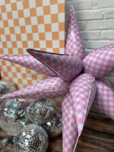 Burst Party Co - Pink Gingham Starburst Balloon 40"