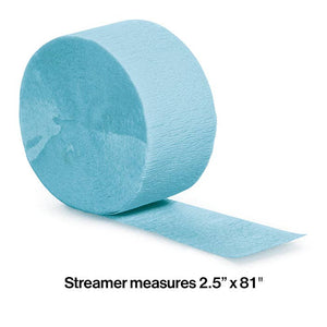 Bulk Party Decor - Pastel Blue Crepe Streamer 81 ft, 1/Pkg