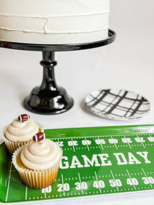 Sprinkles & Confetti Party Supplies - Green Football GameDay Melamine Tray for Appetizers & Tailgate Parties