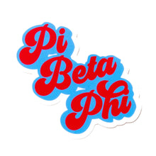 Over The Moon Greek - Sorority RETRO Script Decal Sticker: Phi Mu