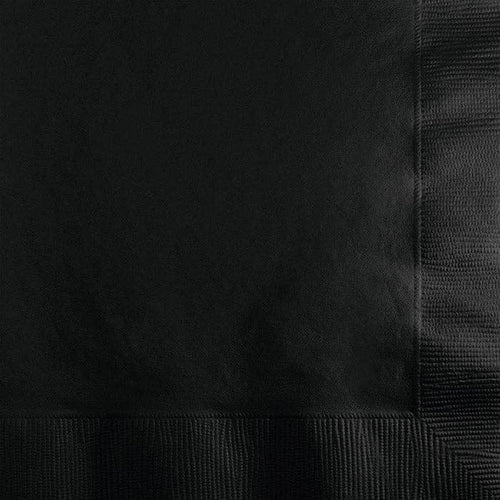 Bulk Party Decor - Black Velvet Beverage Napkins 3 ply, 50/Pkg