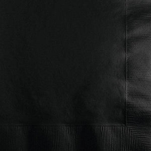 Bulk Party Decor - Black Velvet Beverage Napkins 3 ply, 50/Pkg