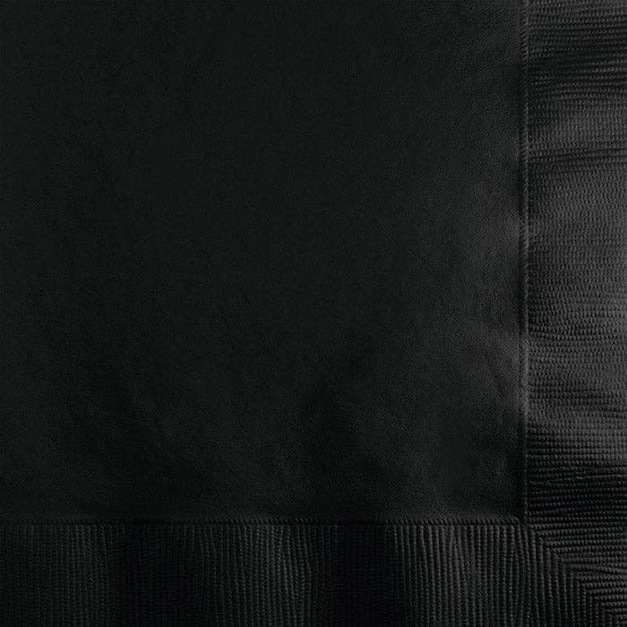 Bulk Party Decor - Black Velvet Beverage Napkins 3 ply, 50/Pkg