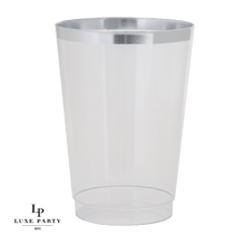 Luxe Party - Luxe 12 Oz Clear Plastic • Silver Plastic Cups | 20 Cups