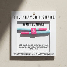 The Prayer I Share - WON'T BE MOVED Bracelet, Christian Cord, Prayer Bracelet