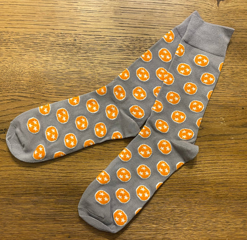 Barrel Down South - Dark Grey and Orange Tennessee Tri-Star Socks