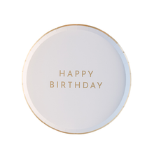 Bonjour Fête - WHITE & GOLD SIGNATURE HAPPY BIRTHDAY SMALL PLATES