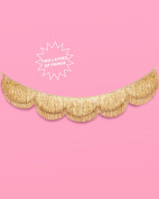 xo, Fetti - Gold Scallop Fringe Banner | Gold party garland, wedding