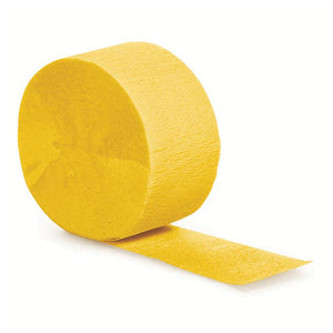 Bulk Party Decor - School Bus Yellow Crepe Streamer 81 ft, 1/Pkg
