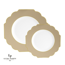 Luxe Party - Scalloped Gold Plastic Plates | 10 Pack: 10.7" Dinner Plates