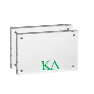 Sorority Greek Letter Acrylic Magnetic Frames: 4x6 / Gold / Alpha Delta Pi
