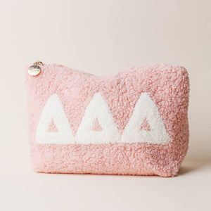 Delta Delta Delta - SORORITY SALE - Greek Letter Teddy Pouch - Blush: Delta Delta Delta