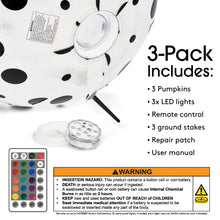 FUNBOY - Light Up Inflatable Halloween Pumpkin Decorations - 3 Pack