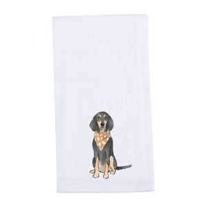 Barrel Down South - Sitting Bluetick Coonhound Tennessee Tea Towel