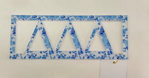 Delta Delta Delta - Sorority Wall Sign: Blue Chinoiserie / Small / Delta Delta Delta