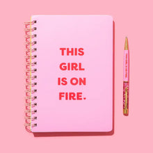 Taylor Elliott Designs - *ON SALE* Pen - "This Girl is on Fire" -Pink w/Pink Confetti