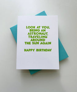 Richie Designs - ASTRONAUT BIRTHDAY TRAVELING AROUND THE SUN