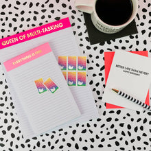 Chez Gagné - Queen of Multi-Tasking - Large Memo Lined Notepad - Bright Pink - 65 perforated pages - 10x8