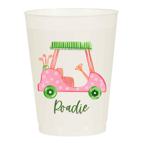 Sip Hip Hooray - Girly Golf Cart Roadie Pink Masters Frosted Cups- Masters: Pack of 6