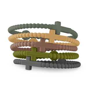 Ryan & Rose - Jesus Bracelets (silicone cross bracelets): Confetti (5 pack) / Small