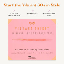 Lucky Feather - 30th Milestone Birthday Bracelet - A Bead for Each Year: Yellow Gold