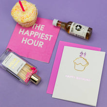 Chez Gagné - Make A Wish - Birthday Glass Bottle Safety Matches - Bright Pink