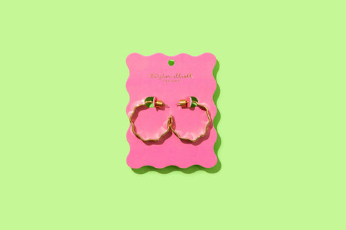 Hoop Earrings - Medium - Wavy Gold-Plated - Cassie