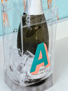 HOPE & JOY - Wine Bag, Reusable Clear Plastic Wine Bag, Wine Gift Basket