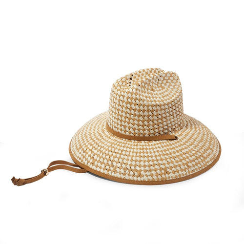 Lele Sadoughi - Natural Straw Checkered Hat