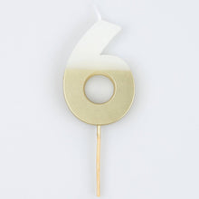 Meri Meri - Gold Dipped Number Candles 0-9: 9