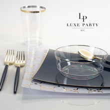 Luxe Party - Luxe 9 Oz Clear Plastic • Gold Plastic Cups | 20 Cups