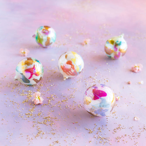 Glitterville - Color Couture Ball Orn, 5 Asst, Glass, 4.5