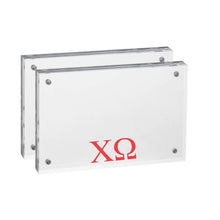 Sorority Greek Letter Acrylic Magnetic Frames: 4x6 / Gold / Chi Omega