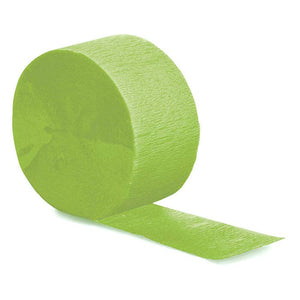 Bulk Party Decor - Fresh Lime Green Crepe Streamer 81 fts, 1/Pkg