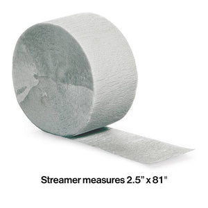 Bulk Party Decor - Bulk Shimmering Silver Crepe Streamer 81 ft (12 per Case)