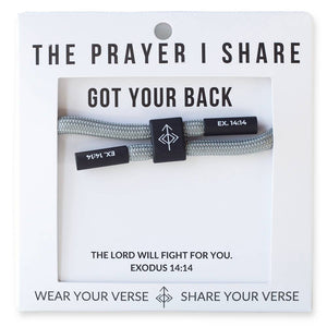 The Prayer I Share - GOT YOUR BACK, Christian Cord Bracelet