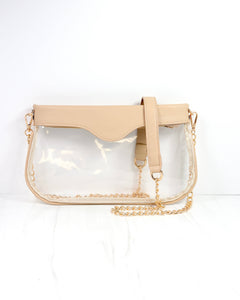 Caroline Hill - Madi Clear Crossbody NUDE: Default